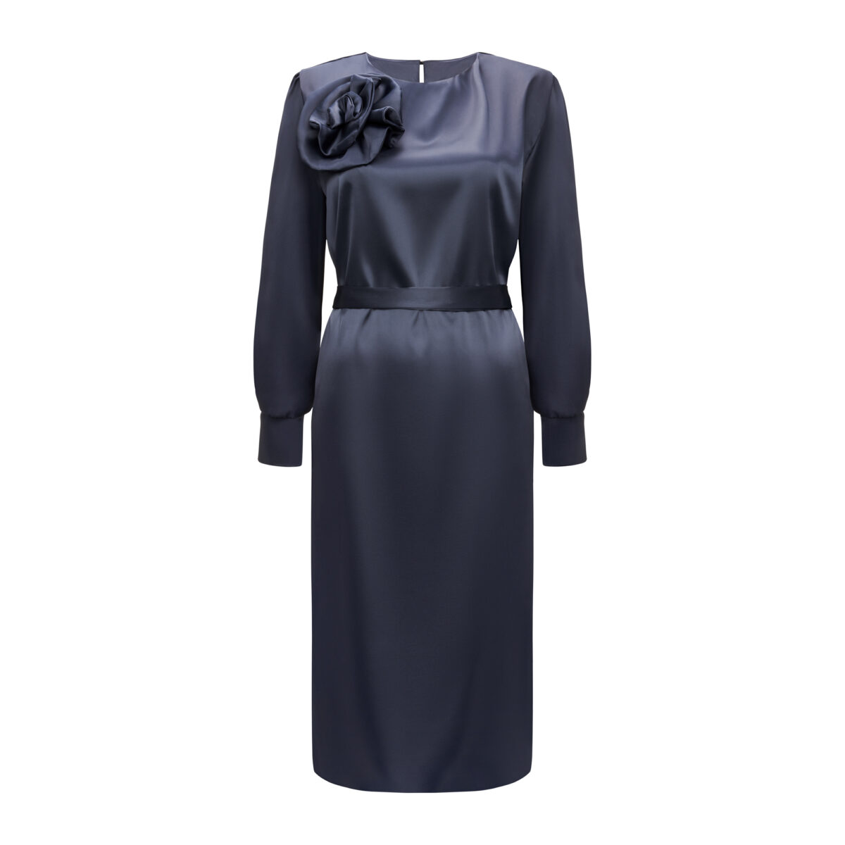 Komplet satynowy granat